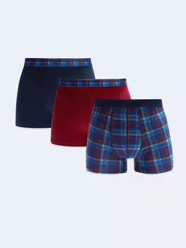 Набор из 3 мужских боксеров из гибкой ткани со стандартным рисунком LCW Dream