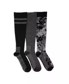 Набор из 3 мужских нейлоновых компрессионных носков до колена MUK LUKS, черный