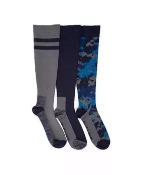 Набор из 3 мужских нейлоновых компрессионных носков до колена MUK LUKS, синий