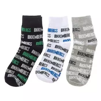 Набор из 3 мужских носков средней посадки bf038 Bikkembergs, мультиколор