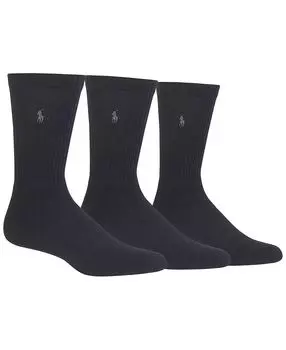 Набор из 3 мужских носков в рубчик с подушкой Foot Crew Polo Ralph Lauren