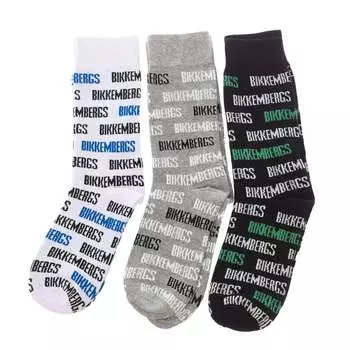 Набор из 3 мужских теннисных носков с длинной клюшкой bf010 Bikkembergs, мультиколор