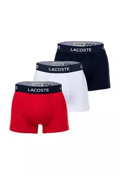 Набор из 3 мужских трусов-боксеров с логотипом на талии LACOSTE, цвет Law Navy Blue Whi