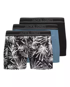 Набор из 3 мужских трусов с логотипом и эластичной талией Jack & Jones, чёрный