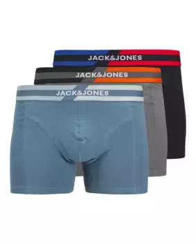 Набор из 3 мужских трусов с логотипом и эластичной талией Jack & Jones, синий