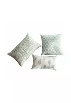 Набор из 3 наволочек Sane зеленый/кремовый Loberon, размер: ширина 60см, высота 40см.