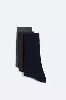 Набор из 3 носков из мерсеризованного хлопка ZARA, микс