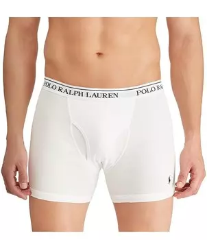 Набор из 3 однотонных боксеров классического кроя Polo Ralph Lauren, белый