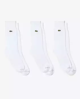Набор из 3 однотонных мужских носков обычных цветов Lacoste, белый