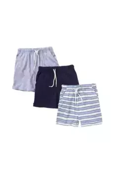 Набор из 3 однотонных шорт с принтом Just Essentials, серый