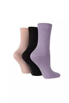 Набор из 3 пар бамбуковых классических однотонных носков длиной до экипажа Glenmuir, мультиколор