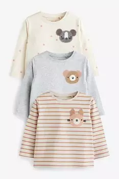 Набор из 3 пар хлопковых футболок с короткими рукавами Next, розовый