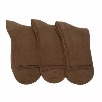Набор из 3 пар хлопковых мужских носков с мягкой подкладкой по щиколотке для больных диабетом и артритом WEAR SIERRA, коричневый