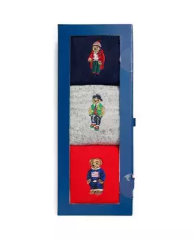 Набор из 3 пар коротких мужских носков с Polo Bear Polo Ralph Lauren, мультиколор