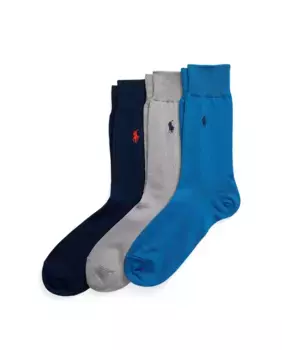 Набор из 3 пар коротких мужских носков с вышитой лошадью Polo Ralph Lauren, мультиколор