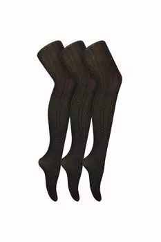 Набор из 3 пар мягких колготок с блестками Sock Snob, черный