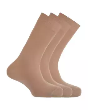 Набор из 3 пар мужских носков из мерсеризованного хлопка бежевого цвета Punto Blanco