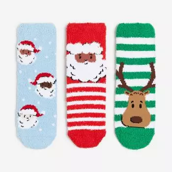 Набор из 3 пар носков H&M Santas Chenille, мультиколор