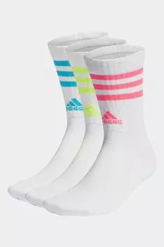 Набор из 3 пар взрослых носков с 3 полосками adidas, белый