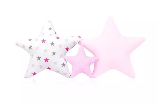 Набор из 3 подушек Amilian, декоративная подушка со звездой, около 60 см/28 см, подушка со звездой для детской комнаты, декоративная подушка с наполнителем для спальни, детской комнаты., розовый