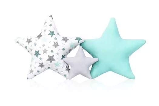 Набор из 3 подушек Amilian, декоративная подушка со звездой, около 60 см/28 см, подушка со звездой для детской комнаты, декоративная подушка с наполнителем для спальни, детской комнаты., серый