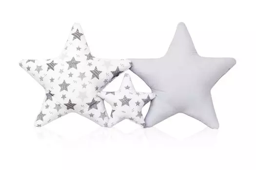 Набор из 3 подушек Amilian, декоративная подушка со звездой, около 60 см/28 см, подушка со звездой для детской комнаты, декоративная подушка с наполнителем для спальни, детской комнаты., серый