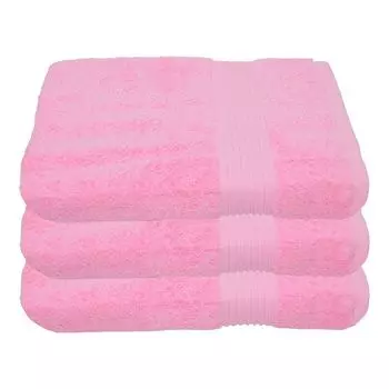 Набор из 3 полотенец для душа Julie Julsen 70 см x 140 см, 70x140, нежно-розовый