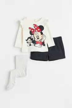 Набор из 3 предметов H&amp;M, белый/минни маус