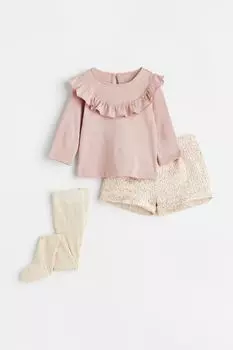 Набор из 3 предметов H&amp;M, пыльно-розовый/золотистый