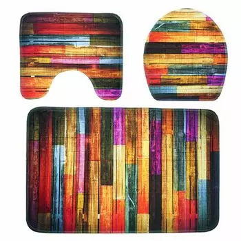 Набор из 3 предметов: коврик для унитаза, ванны, коврик для ванной, набор для ванной комнаты, коврик для душа Zhixia, мультиколор