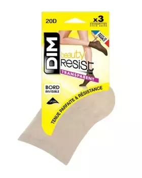 Набор из 3 прозрачных ботильонов с усиленным сетчатым носком Dim, цвет Natural