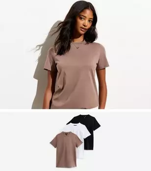 Набор из 3 разноцветных футболок из хлопкового джерси New Look, зеленый