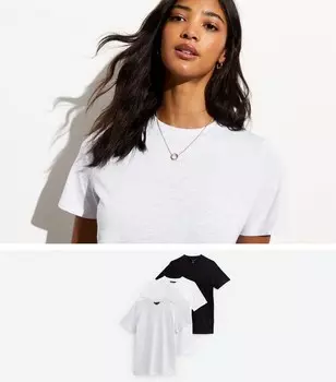 Набор из 3 разноцветных футболок из хлопкового джерси New Look, светло-серый