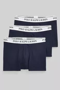 Набор из 3 шт из эластичного хлопка темно-синего/белого цвета с логотипом Polo Ralph Lauren, синий