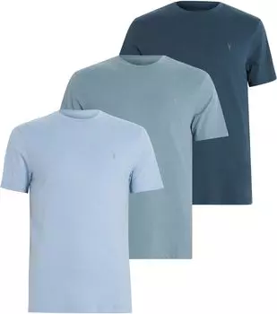 Набор из 3 штук с короткими рукавами Brace Crew AllSaints, цвет Jade Blue/Blue/Blue