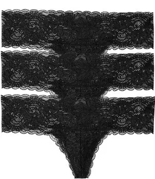 Набор из 3 синих трусиков-стрингов Skarlett Obsessed Skarlett Blue, черный