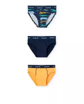 Набор из 3 слипов для мальчиков разных цветов с логотипом на талии Boboli, многоцветный