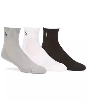 Набор из 3 спортивных спортивных носков Polo Ralph Lauren Big & Tall Tech, черный