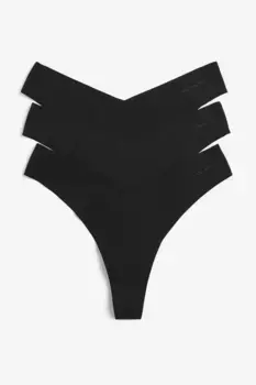 Набор из 3 спортивных стрингов drymove H&M, черный