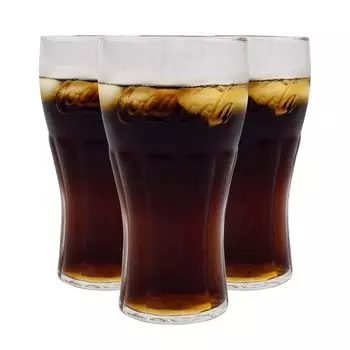 Набор из 3 стаканов Coca Cola Contour Relief 3D Retro Vintage 30 кл Arcoroc