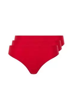 Набор из 3 стрингов - Soft Stretch CHANTELLE, цвет Mohnrot One Size