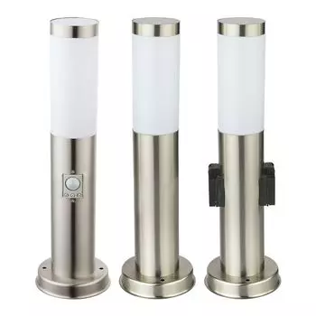 Набор из 3 светодиодных торшеров RGB из нержавеющей стали для наружного использования. etc-shop, серебро