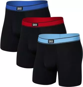 Набор из 3 трусов-боксеров Daytripper для полетов SAXX UNDERWEAR, цвет Silver Lake/Cherry/Sport Blue Wb