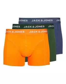 Набор из 3 трусов-боксеров с поясом в тон Jack & Jones, разноцветный