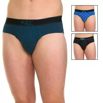 Набор из 3 трусов из забавной дышащей ткани kl3012 для мужчин Kisses And Love, мультиколор