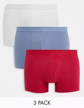 Набор из 3 трусов в рубчик ASOS DESIGN