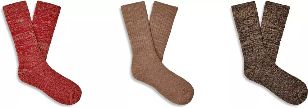 Набор из 3 уютных вязаных вещей Trey в рубчик UGG, цвет Dark Cherry/All Spice/Black