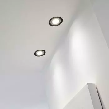 Набор из 3 встраиваемых точечных светильников RGB со светодиодами GU10 черного цвета со светодиодами мощностью 3 Вт от LEDANDO - 11 цветов + холодный белый - вкл. пульт дистанционного управления - с регулируемой яркостью - круглые., черный