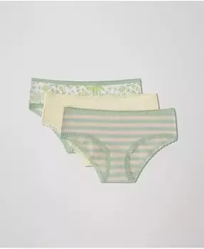 Набор из 3 женских кружевных хипстеров из органического хлопка Pact, мультиколор