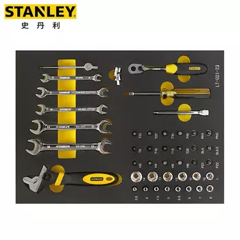 Набор из 43 предметов STANLEY, серия 6,3 мм, метрический торцевой ключ с храповым механизмом, набор держателей инструментов для авторемонта LT-021